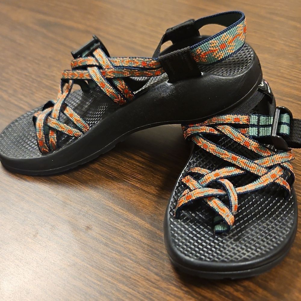 Chaco Z/1 Classic Sandals Women’s Size 6 – Teal & Orange Pattern – Made in USA
